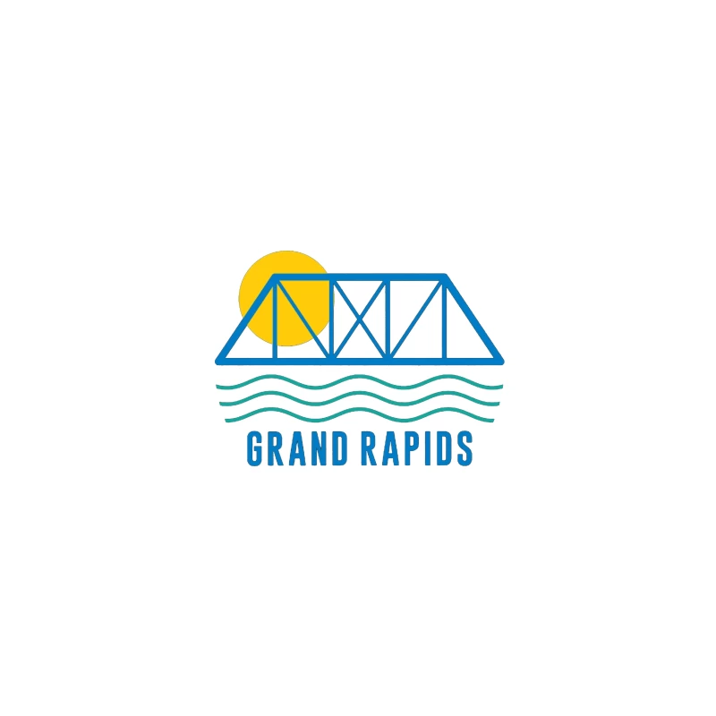 Grand Rapids City Logo with Bridge and Water Design Coffee Mug