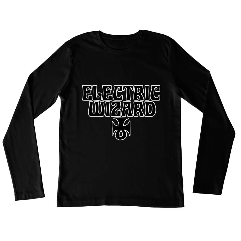 Electric Wizard Doom Metal Band Logo with Iron Cross Female Long Sleeve T-Shirt