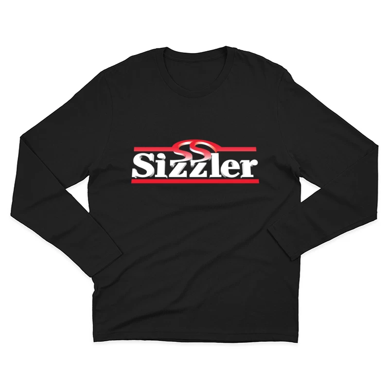 Sizzler Restaurant Chain Logo Design in Red and White Male Long Sleeve T-Shirt