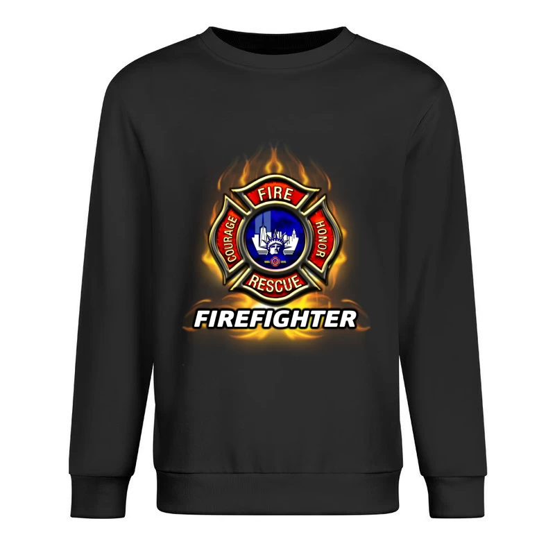 Emblème de Pompier Courageux Homme Sweat-shirt à enfiler
