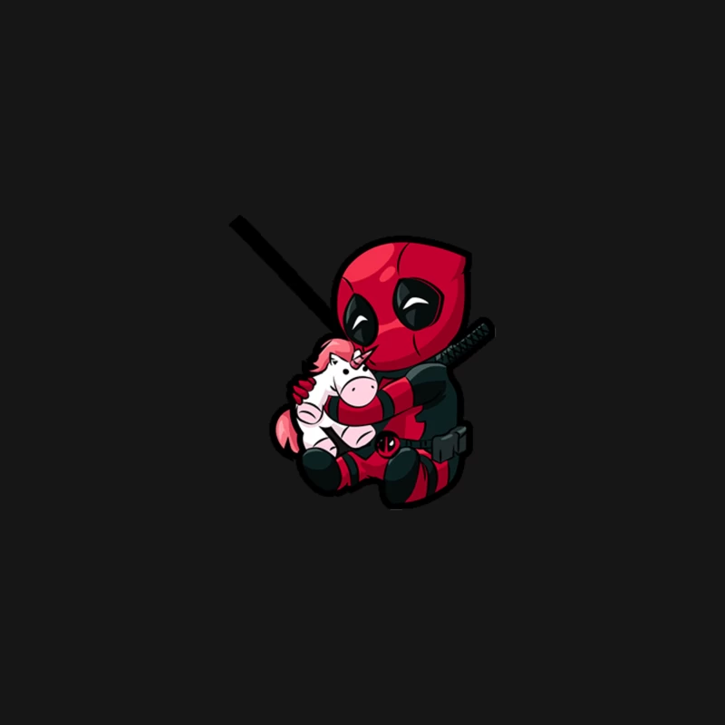 Cute Cartoon Deadpool Hugging Unicorn Plush Toy Desk Mat