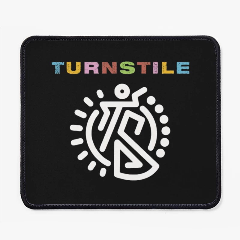 Colorful Turnstile Logo Design with Geometric Pattern Mouse Pad