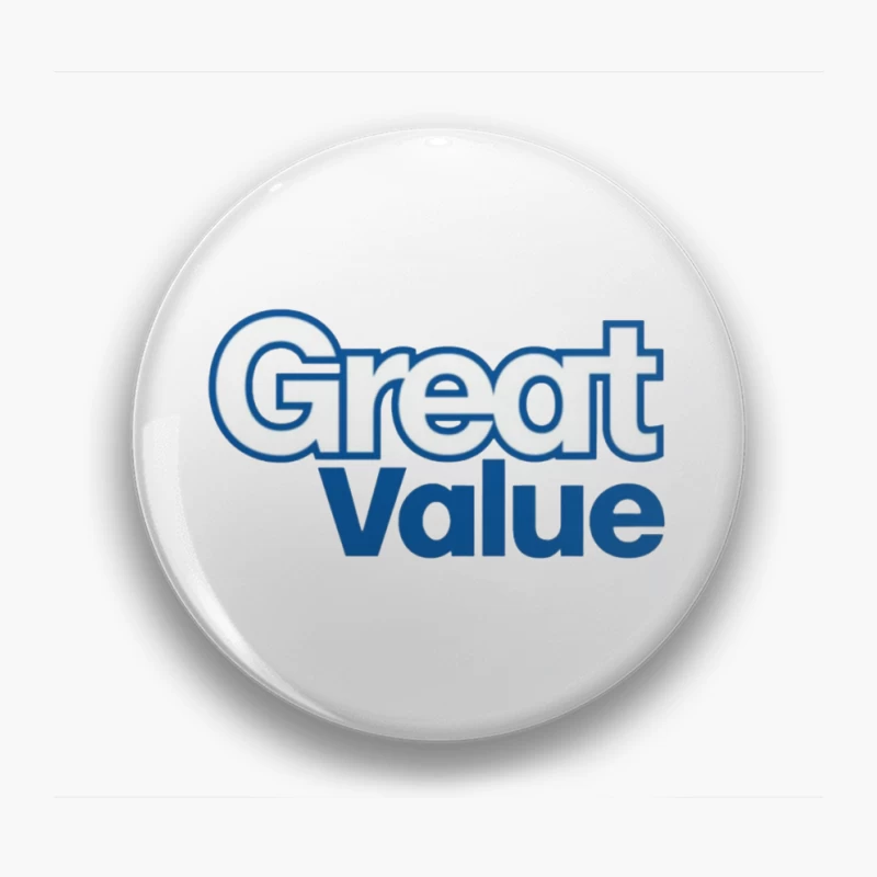 Great Value Walmart Store Brand Logo in Blue Text Pin