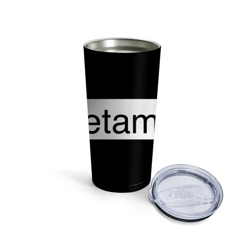 Etamax Modern Minimalist Brand Logo with Colored Stripes Travel Mug