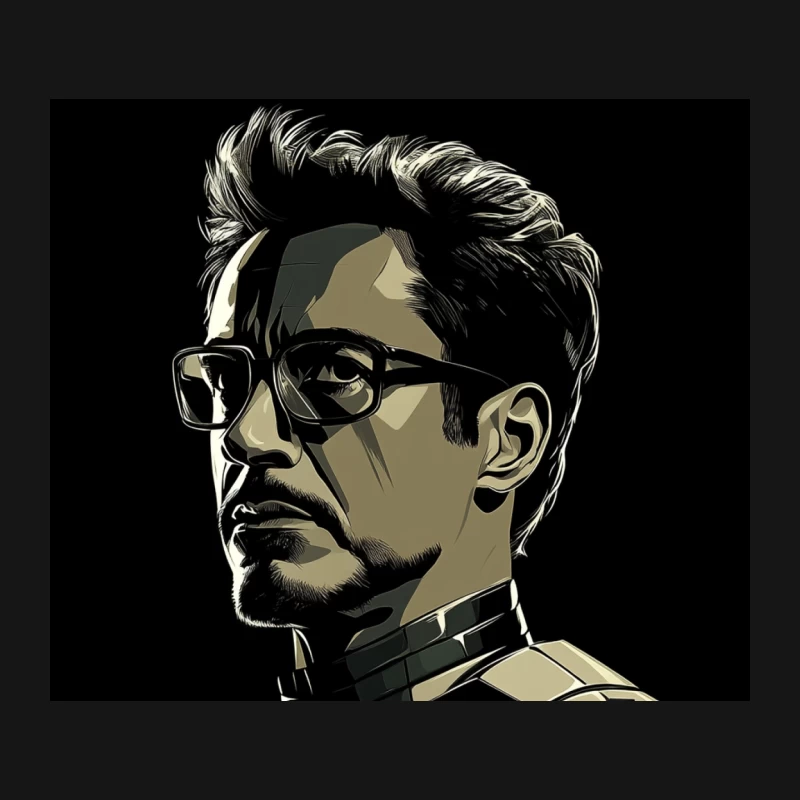 Stylized Portrait of Iron Man: Marvel Superhero in High-Tech Suit Mouse Pad