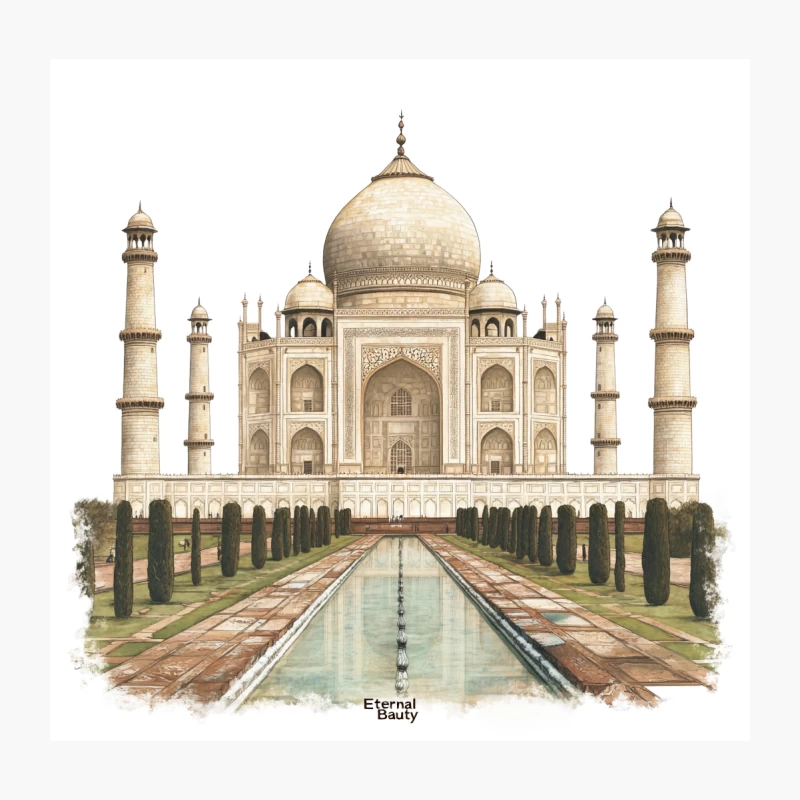 Iconic Taj Mahal: Architectural Marvel of India Throw Pillow