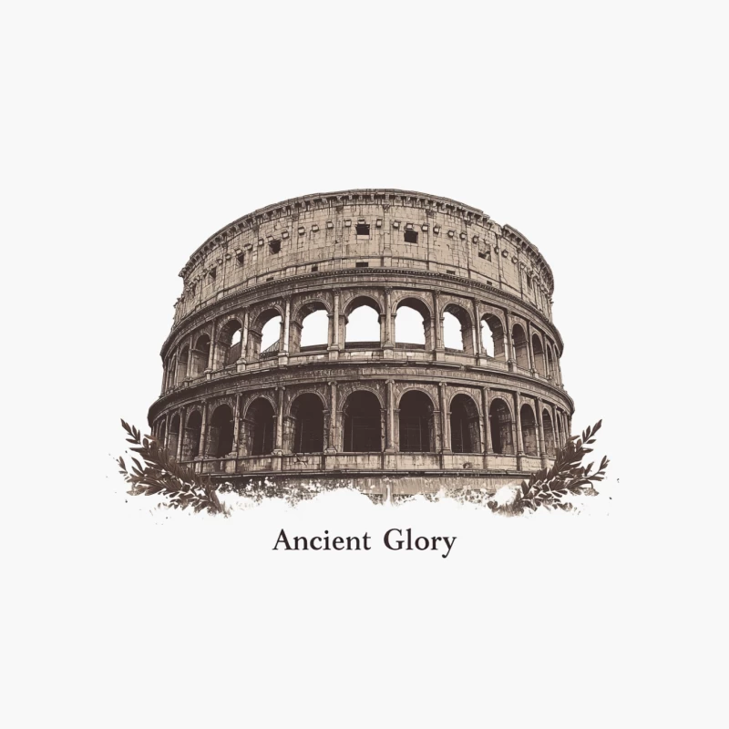 Illustrated Colosseum: Ancient Glory of Rome's Iconic Amphitheater Cotton Tote Bag