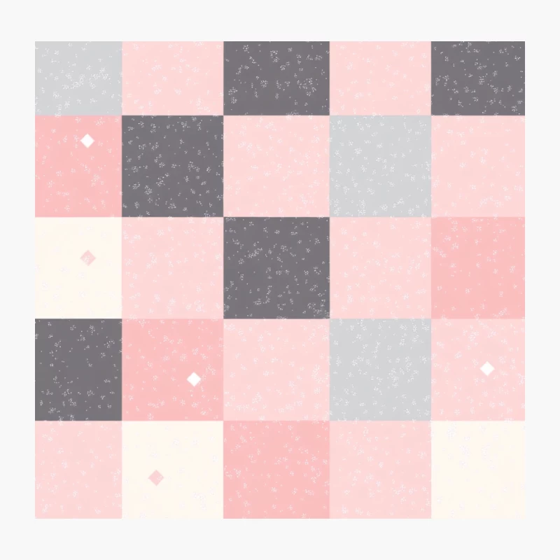 Pastel Geometric Square Pattern: Pink and Gray Abstract Background Throw Pillow