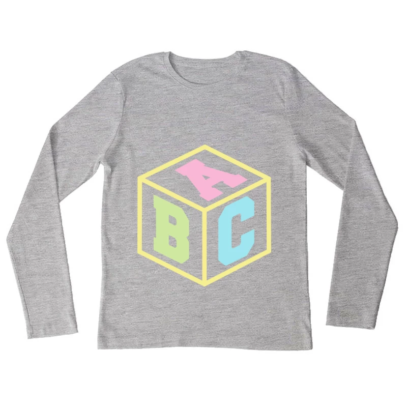 Cube d'alphabet coloré Femme Manches Longues T-Shirt