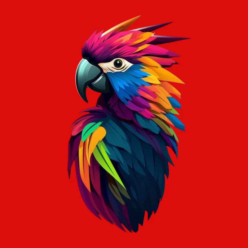 Colorful Parrot Illustration Male Tank Top