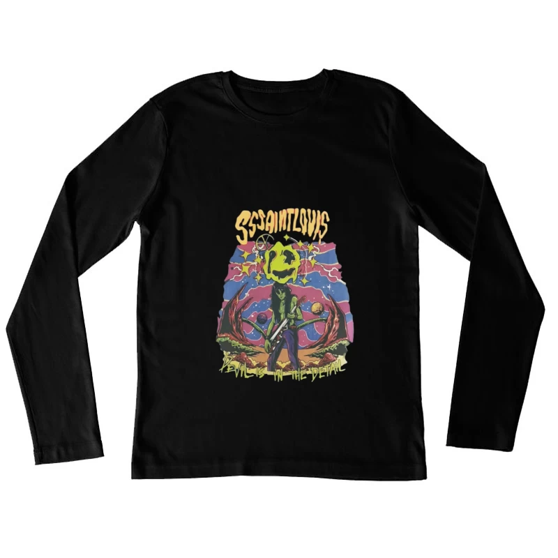 Psychedelischer Weltraumrocker Damen Langarm T-Shirt