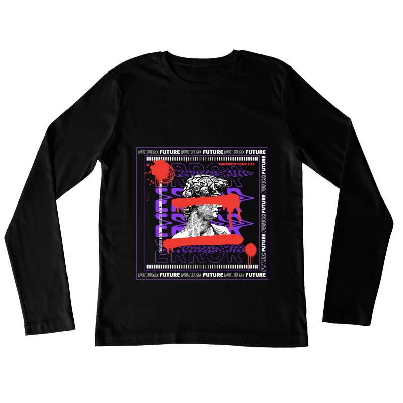 Futuristische David-Fehlerkunst Damen Langarm T-Shirt