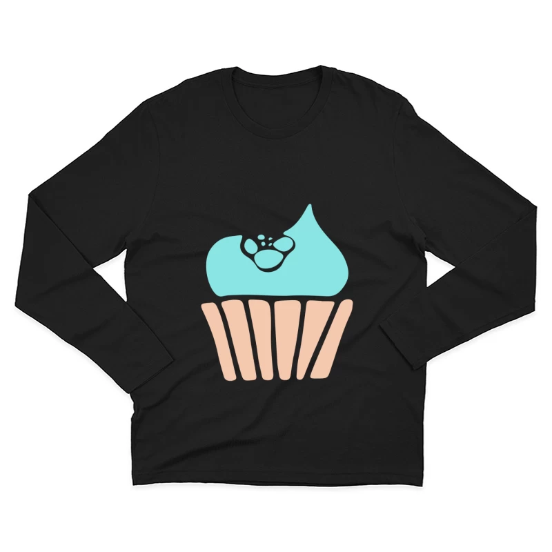 Cupcake Pattes de Chat Homme Manches Longues T-Shirt