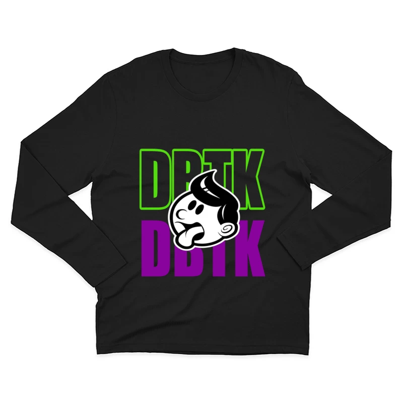 Playful Cartoon Logo Design Male Long Sleeve T-Shirt