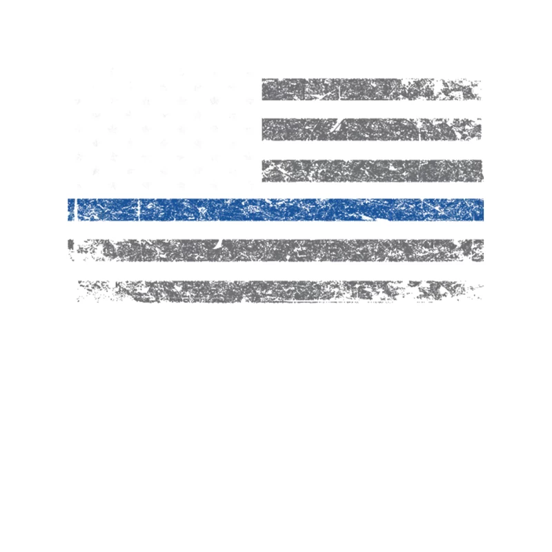 Distressed Thin Blue Line Flag Symbolizing Police Support Tapestry