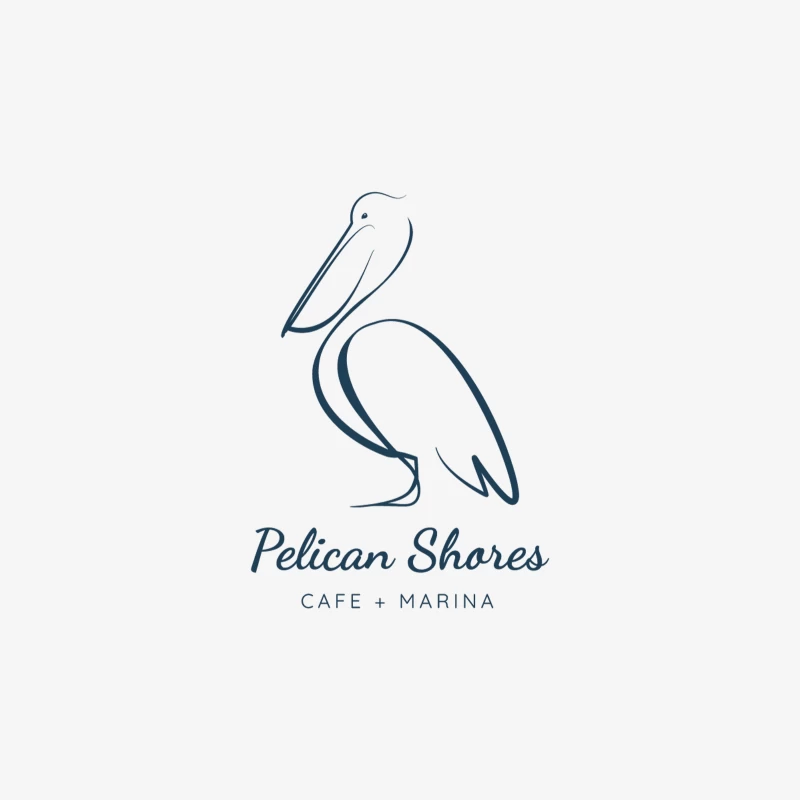 Minimalist Blue Pelican Logo for Cafe and Marina Female Long Sleeve T-Shirt
