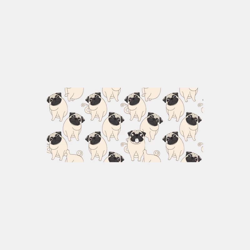 Cute Cartoon Pug Pattern Illustration Male Tank Top