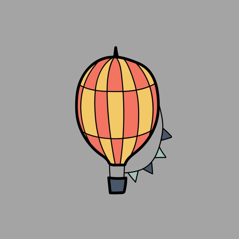 Montgolfière colorée avec guirlande Femme T-Shirt