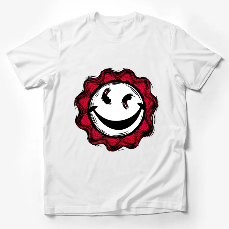 Visage souriant avec un motif à rayons Homme T-Shirt