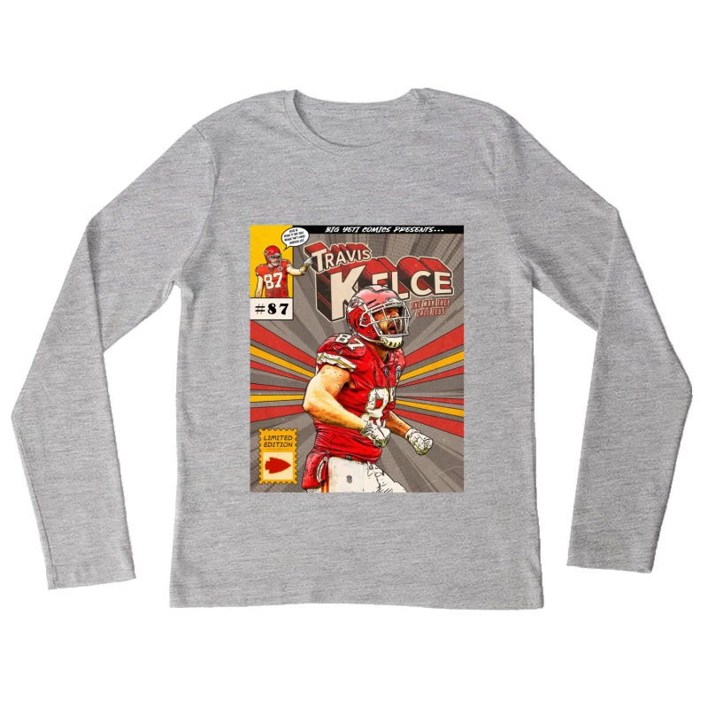 Football - Kansas City Chiefs - Comic Book Mockup - TRAVIS KELCE Female Long Sleeve T-Shirt