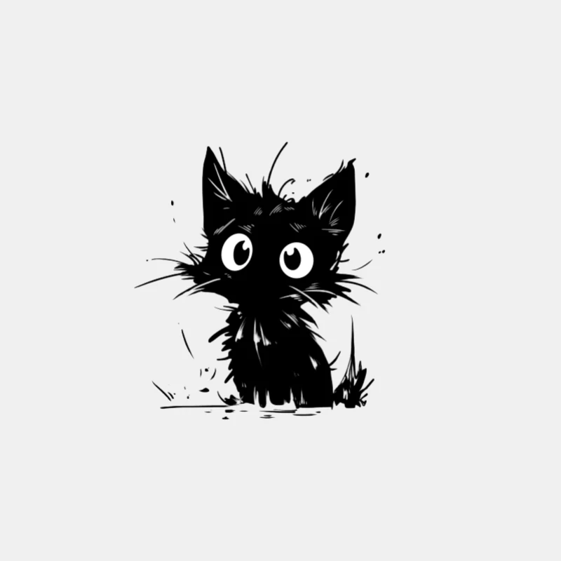 Illustration de chat noir ludique Homme Débardeur