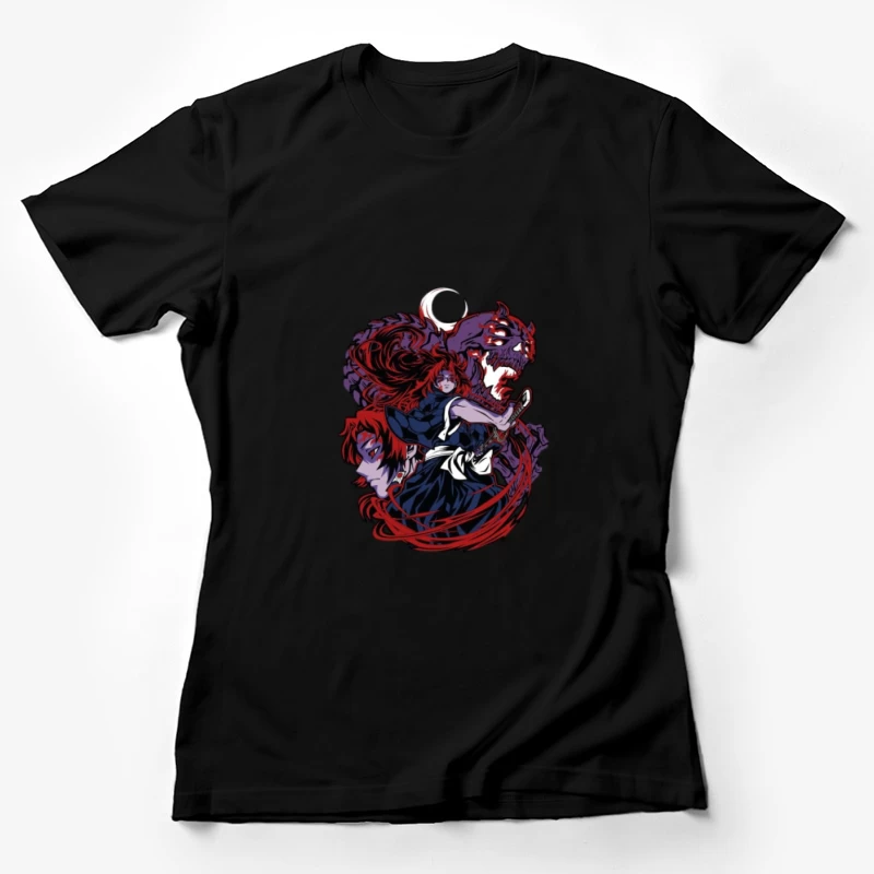 Anime-Krieger mit Dämonen und Schwert Damen T-Shirt