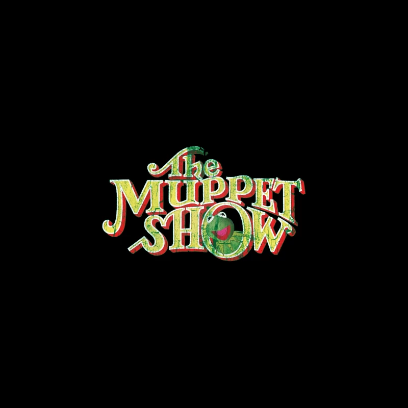 Vintage Logo Design of The Muppet Show with Green Frog Character Coffee Mug