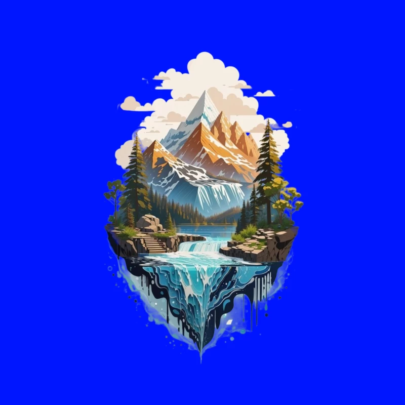 Majestic Mountain Landscape Throw Pillow