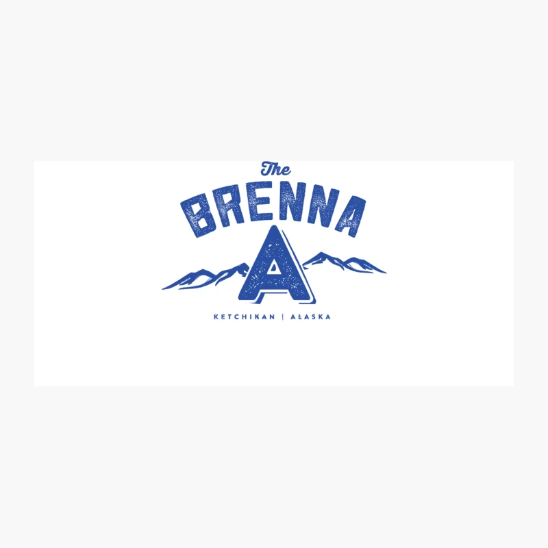 Vintage-Style Blue Logo for The Brenna in Ketchikan, Alaska Coffee Mug