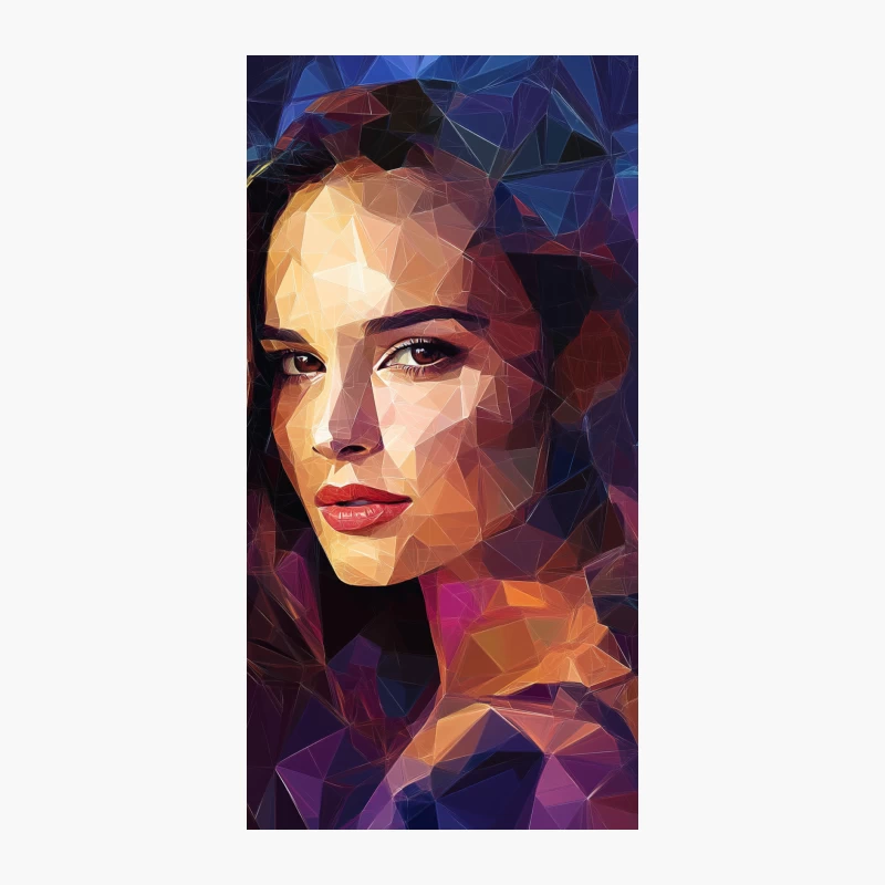 Geometric Abstract Portrait: Colorful Low Poly Female Face iPhone Case