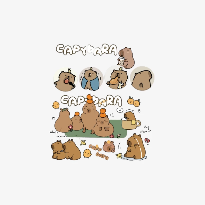 Süße Capybara-Karikaturen Herren Pullover Sweatshirt
