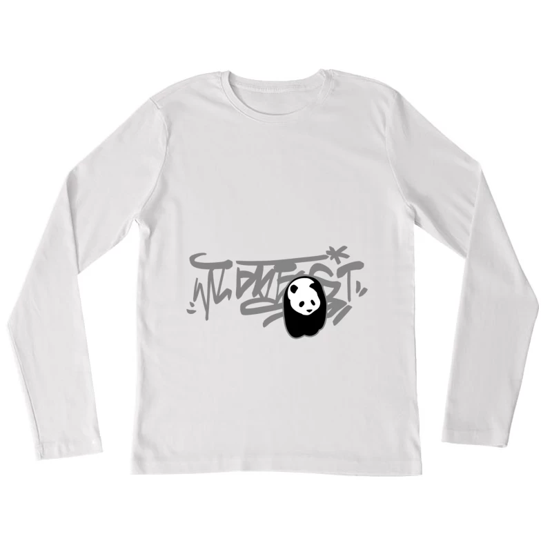 Graffiti-Panda-Design Damen Langarm T-Shirt