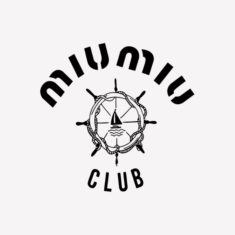 Seemannschaftsclub-Logo mit Steuerrad Herren T-Shirt
