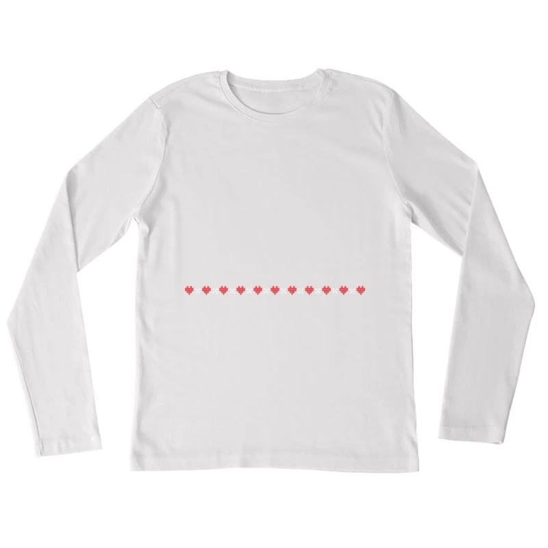 Motif de coeur pixelisé Femme Manches Longues T-Shirt