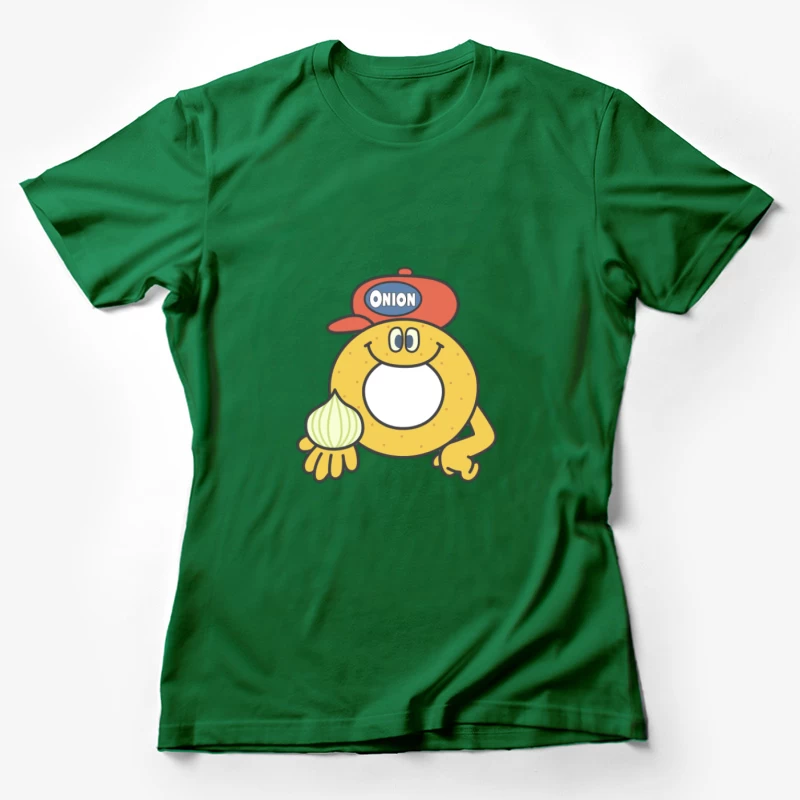 Fröhliches Maskottchen mit Zwiebel Damen T-Shirt