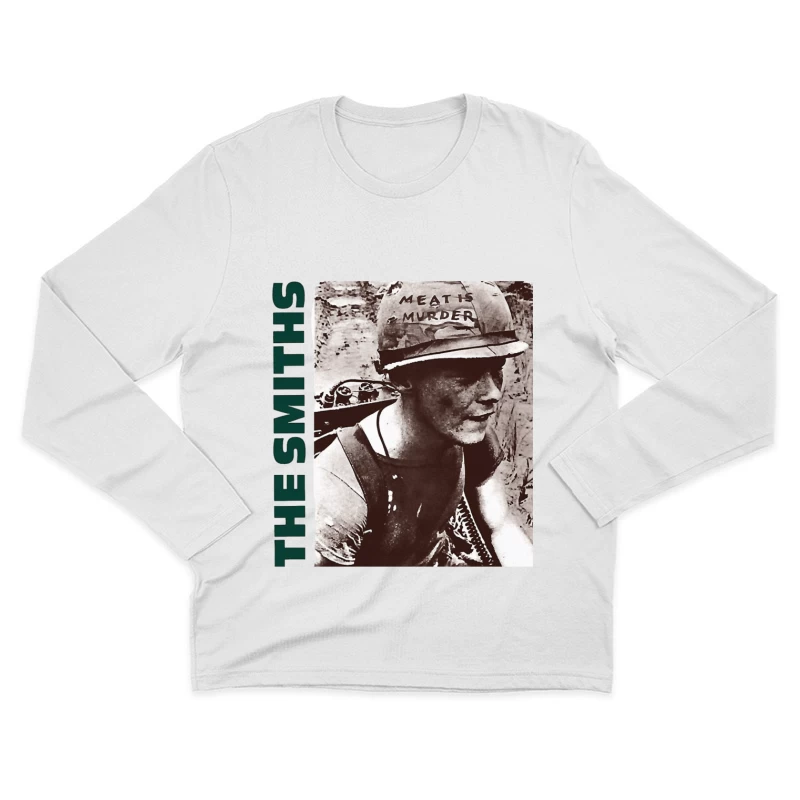 Vintage Activist Portrait with "Meat is Murder" Helmet Male Long Sleeve T-Shirt