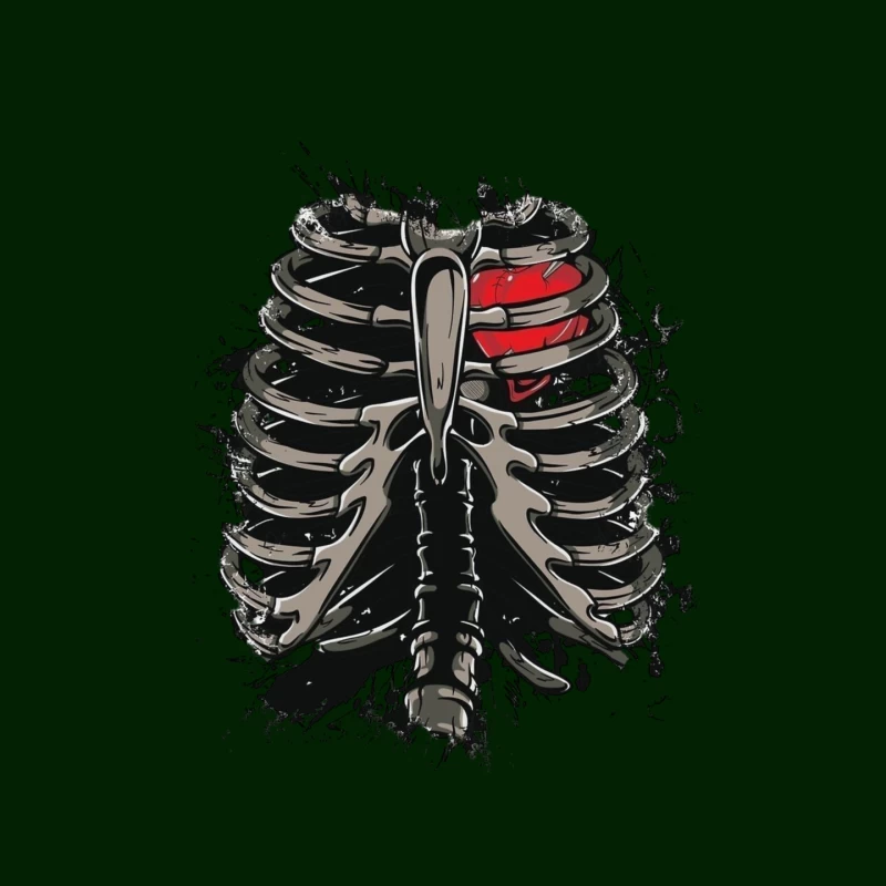Anatomical Illustration of a Skeleton with a Heart Mouse Pad