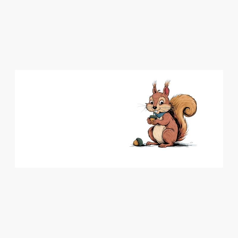Cute Cartoon Squirrel Holding Acorn Coffee Mug