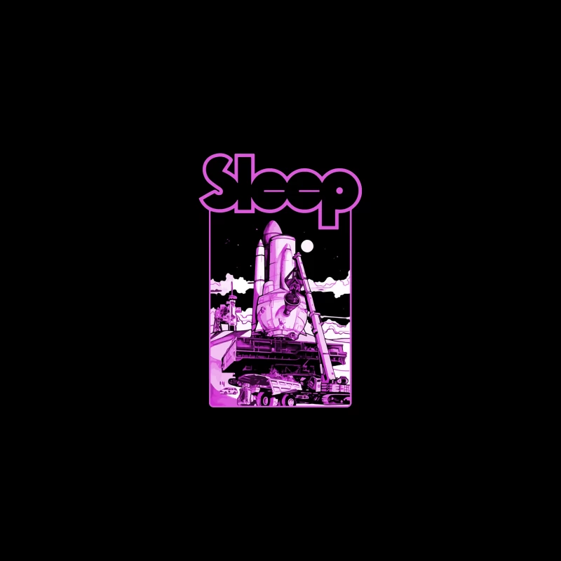 Sleep Band's Purple Rocket Industrial Space Art Travel Mug