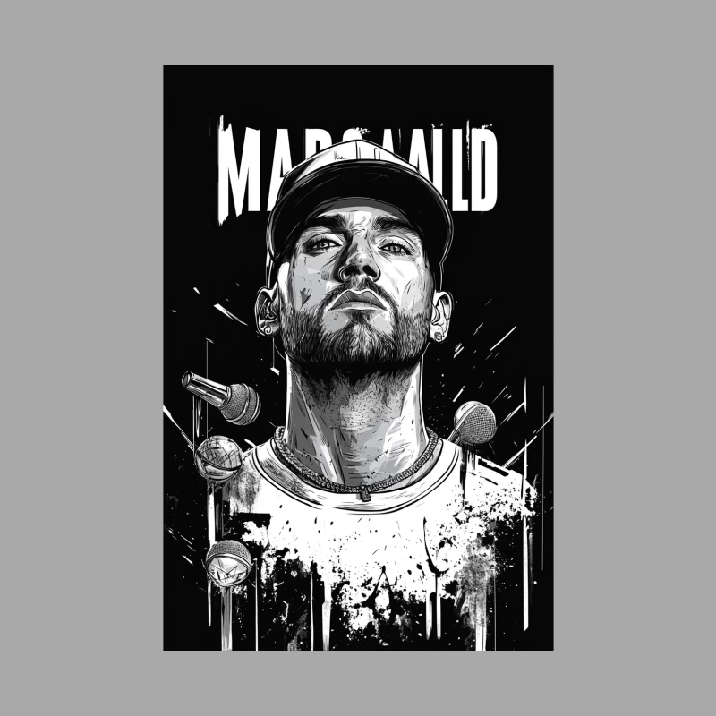 Artistic Black and White Portrait of Urban Rapper Female Pullover Hoodie