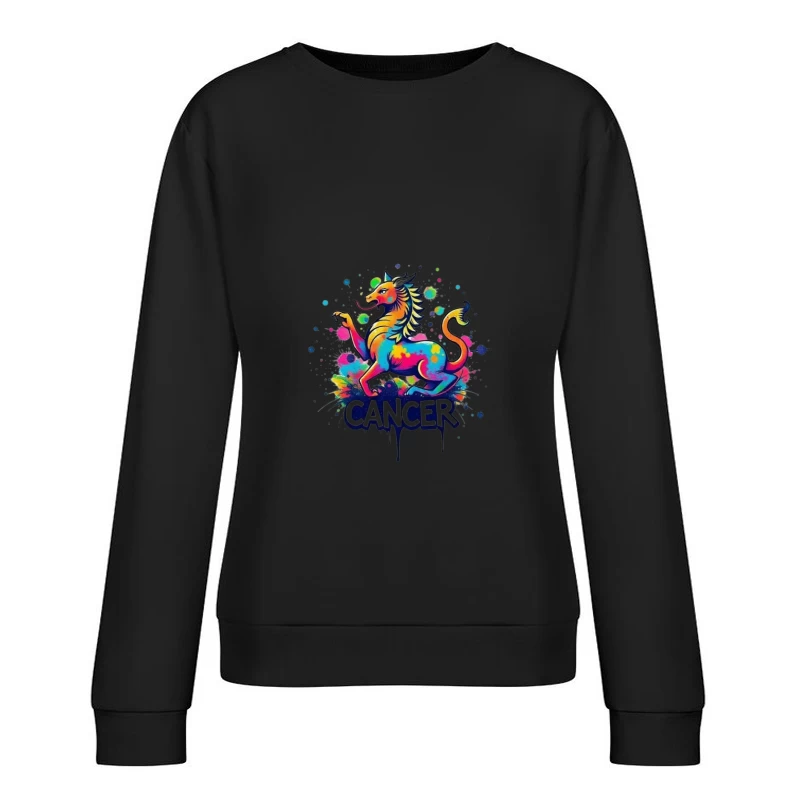 Astrological Cancer Zodiac Illustration Female Pullover Sweatshirt