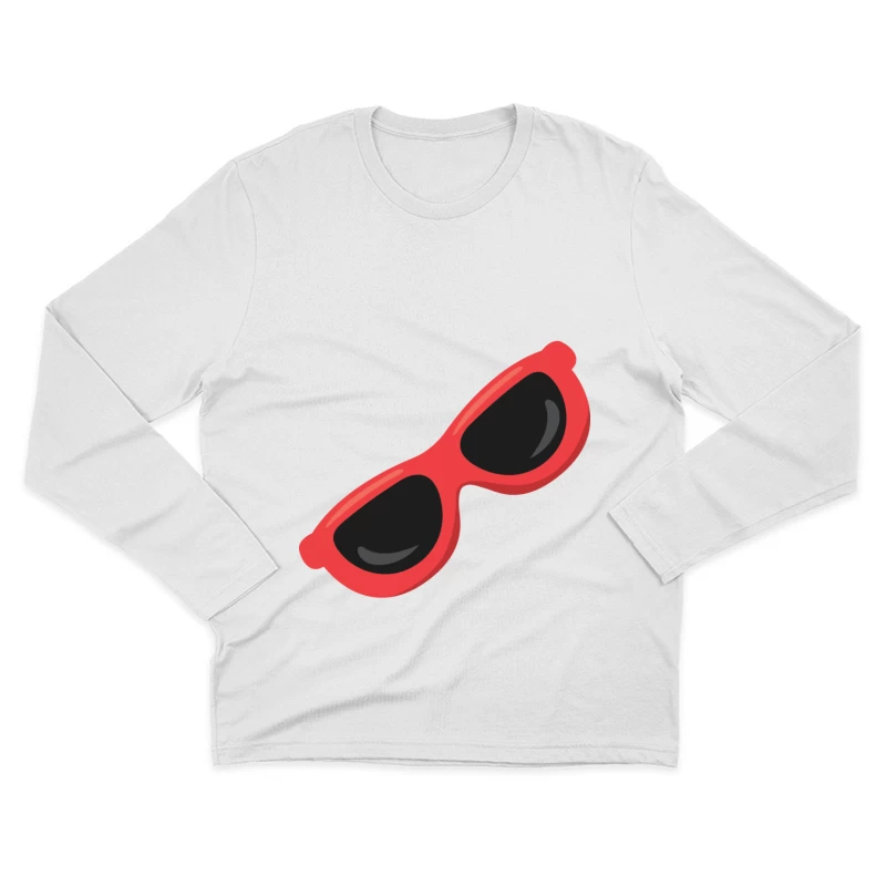 Lunettes de soleil élégantes rouges Homme Manches Longues T-Shirt