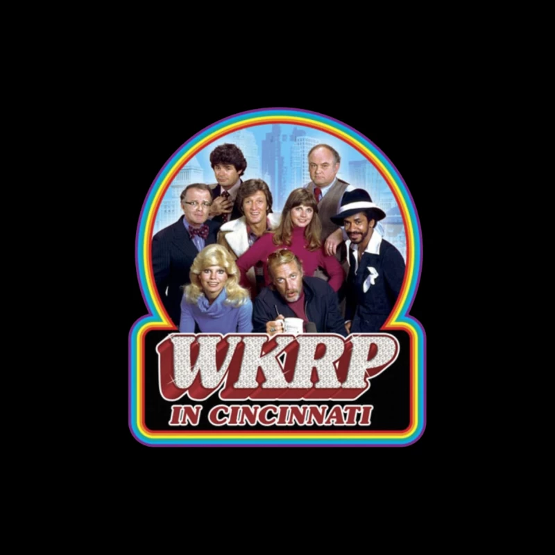 WKRP in Cincinnati skyline logo 6 Throw Pillow