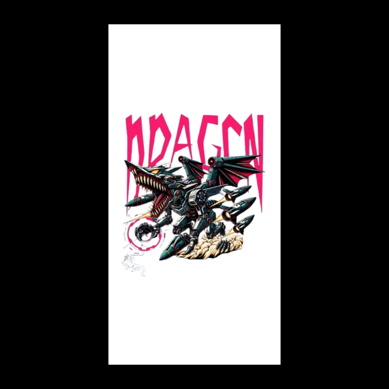 Mechanical Dragon Robot in Graffiti Art Style iPhone Case