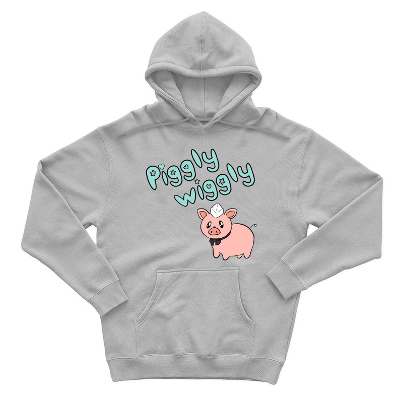 Cute Cartoon Pig with "Piggly Wiggly" Text Male Pullover Hoodie