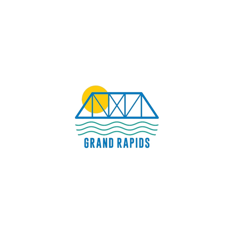 Grand Rapids City Logo with Bridge and Water Design iPhone Case