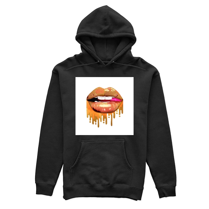Glitzernde Lippen mit goldenen Akzenten Damen Pullover Hoodie