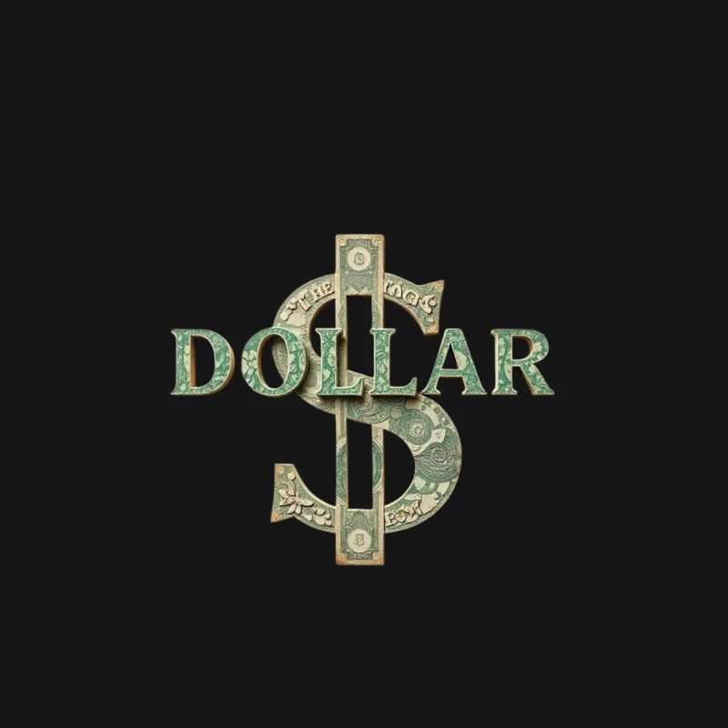 Creative Dollar Sign Typography Made from US Currency Female Long Sleeve T-Shirt