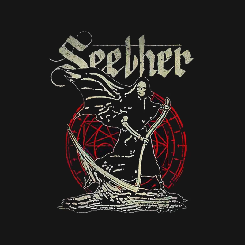 Gothic Skeleton Band Art - Seether Rock Metal Design Female Long Sleeve T-Shirt