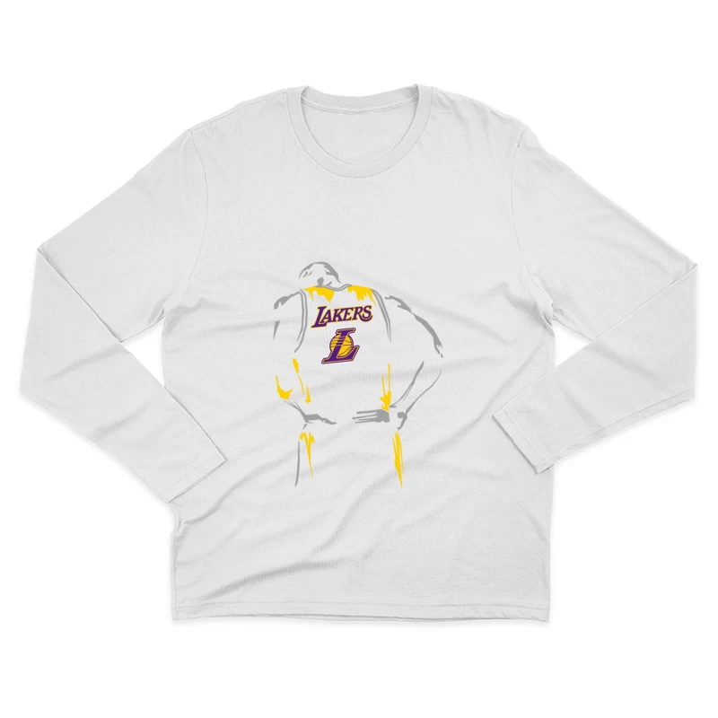 Lakers Basketball-Silhouette Herren Langarm T-Shirt